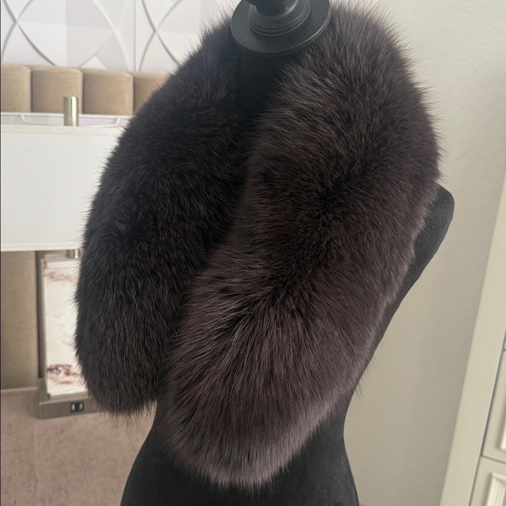Lilac dyed fox fur collar  by saga